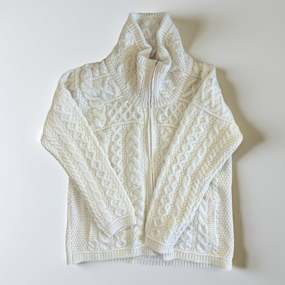 NWT Aran Crafts Cream 100% wool sweater